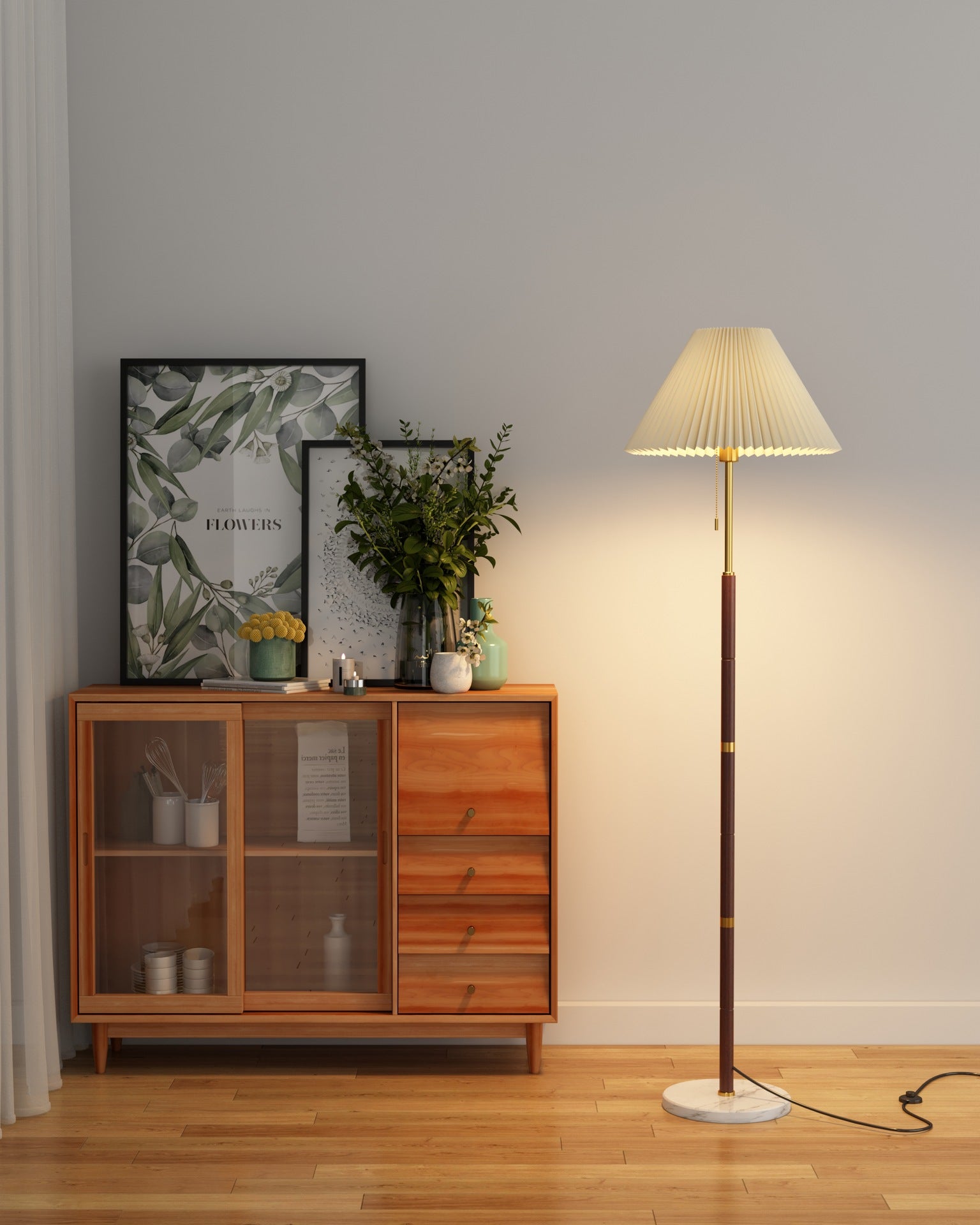Retro Pleated Floor Lamp - Loonglight