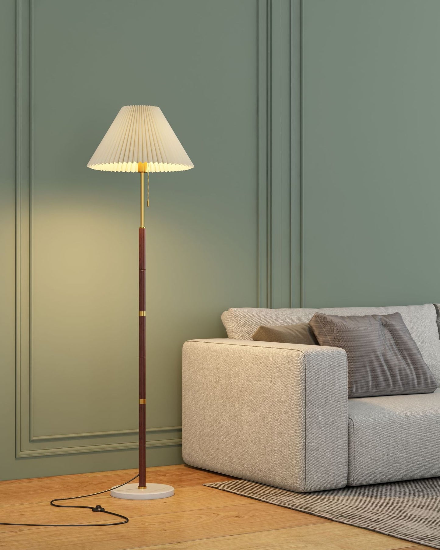 Retro Pleated Floor Lamp - Loonglight