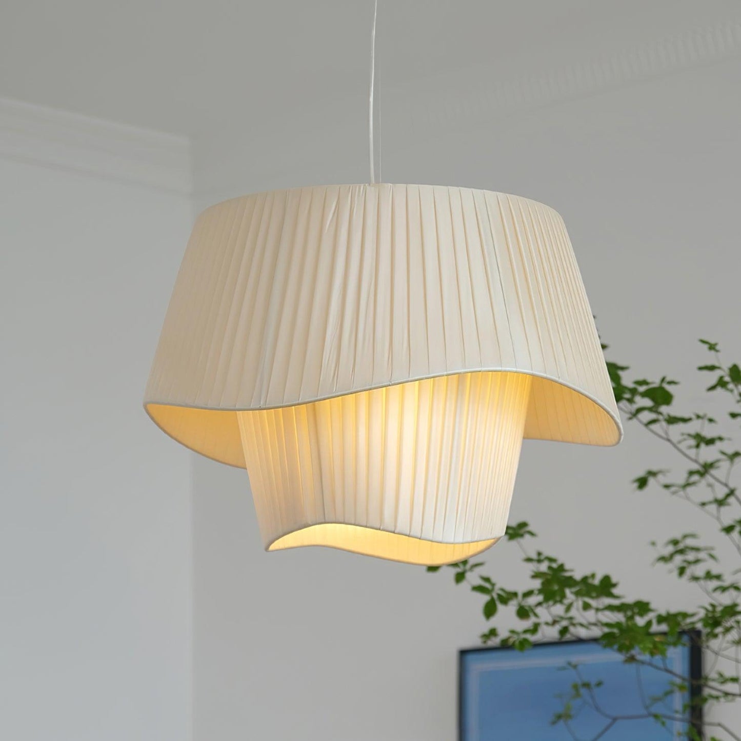 Retro Pleated Fabric Pendant Lamp
