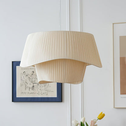 Retro Pleated Fabric Pendant Lamp