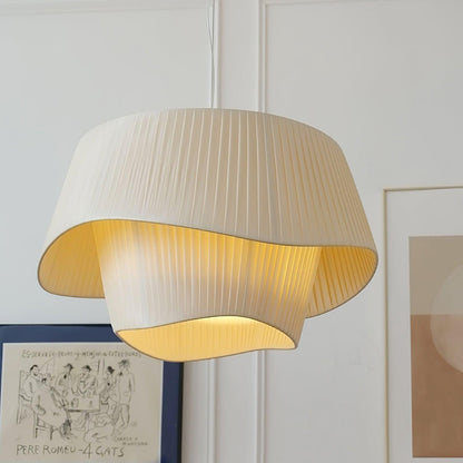Retro Pleated Fabric Pendant Lamp