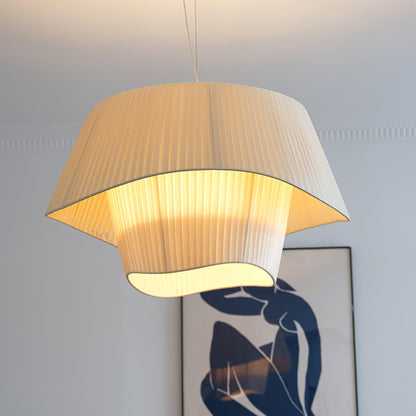 Retro Pleated Fabric Pendant Lamp