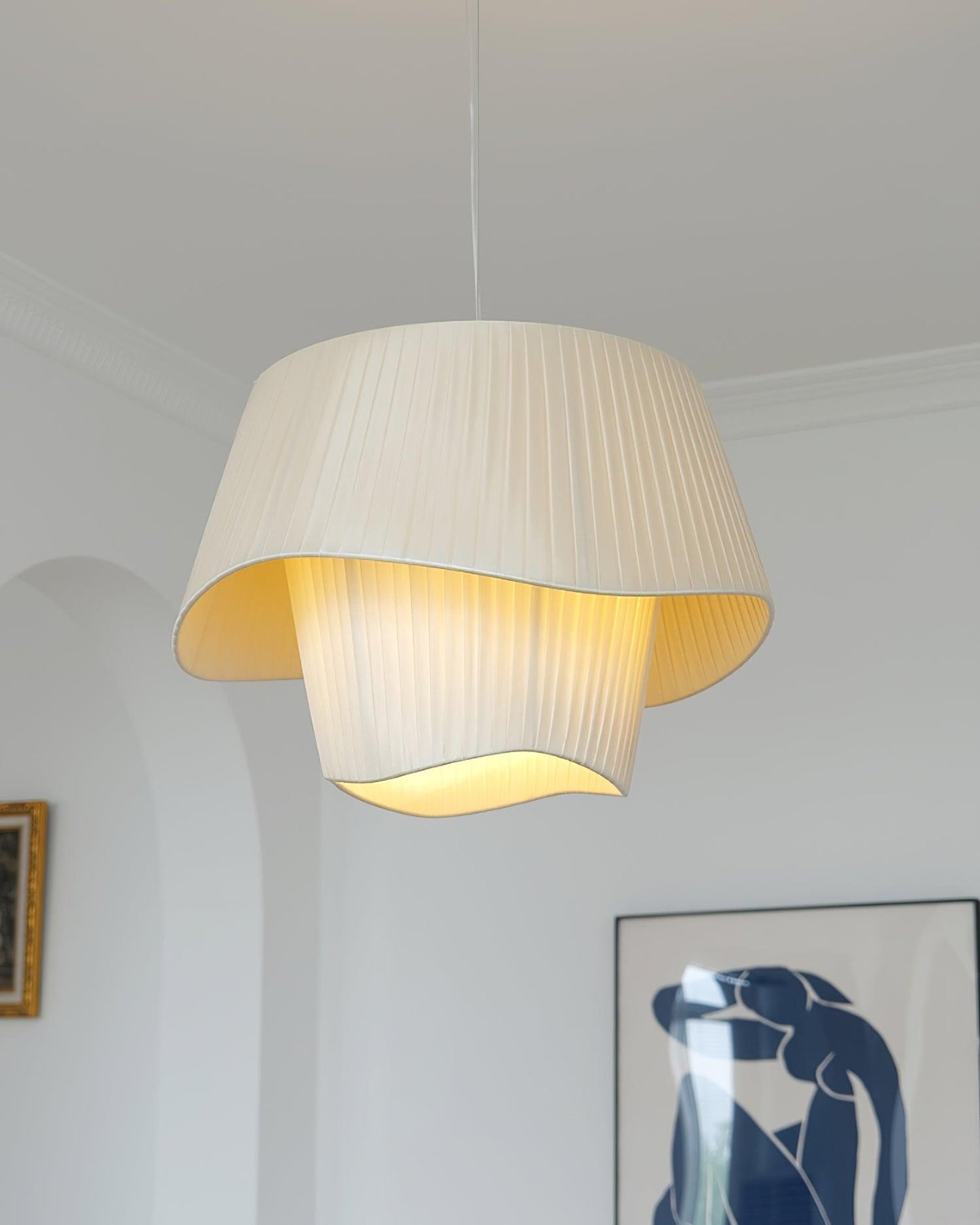 Retro Pleated Fabric Pendant Lamp