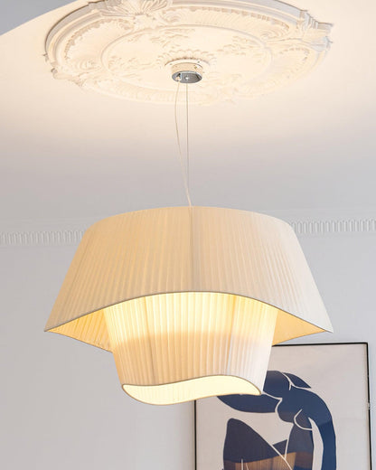 Retro Pleated Fabric Pendant Lamp