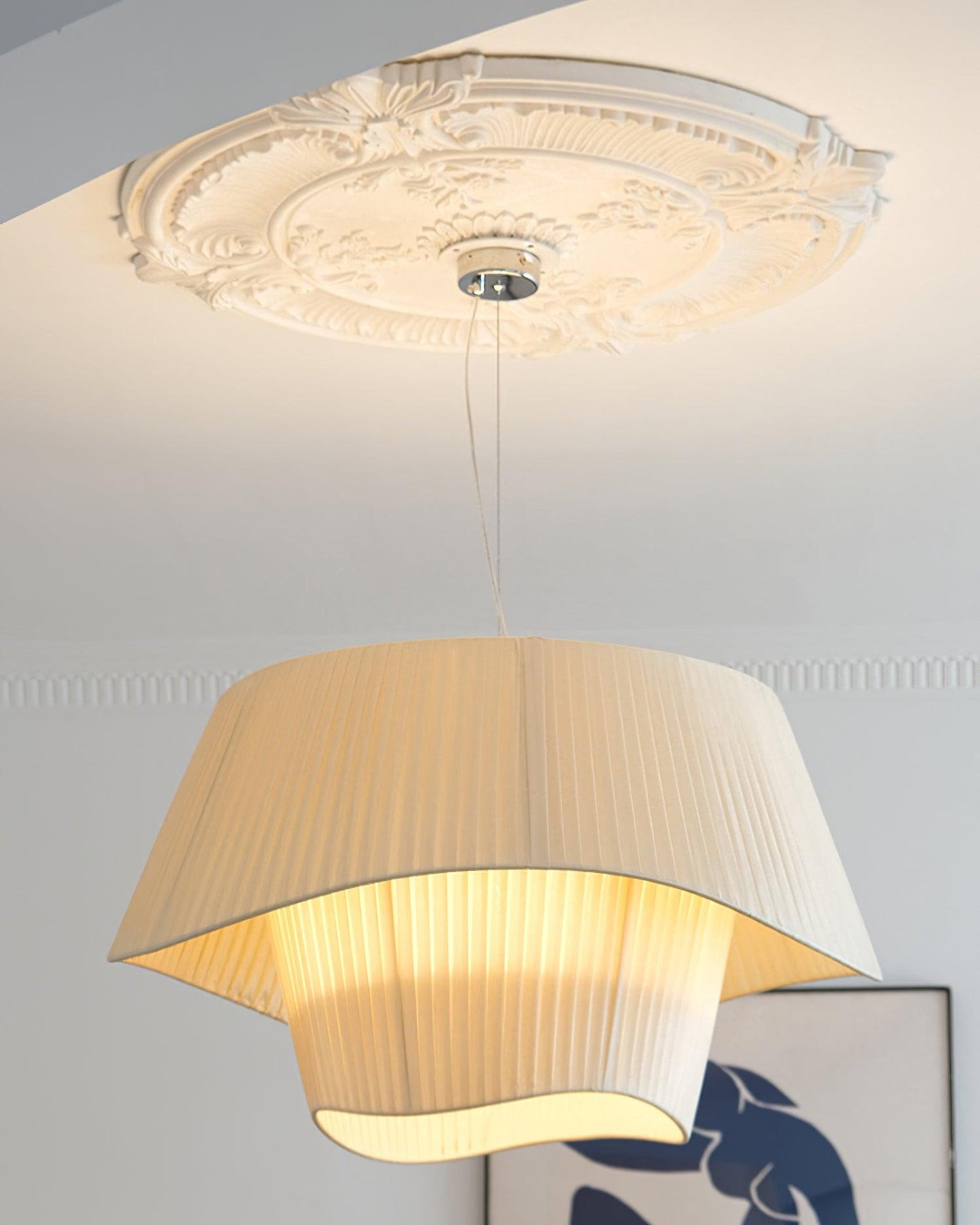 Retro Pleated Fabric Pendant Lamp