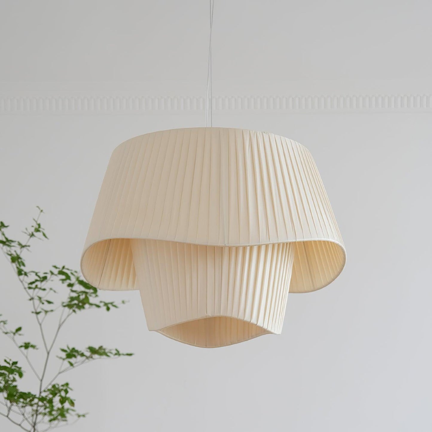 Retro Pleated Fabric Pendant Lamp