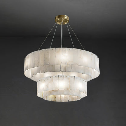 Nordic Double Layer Alabaster Chandelier - Loonglight