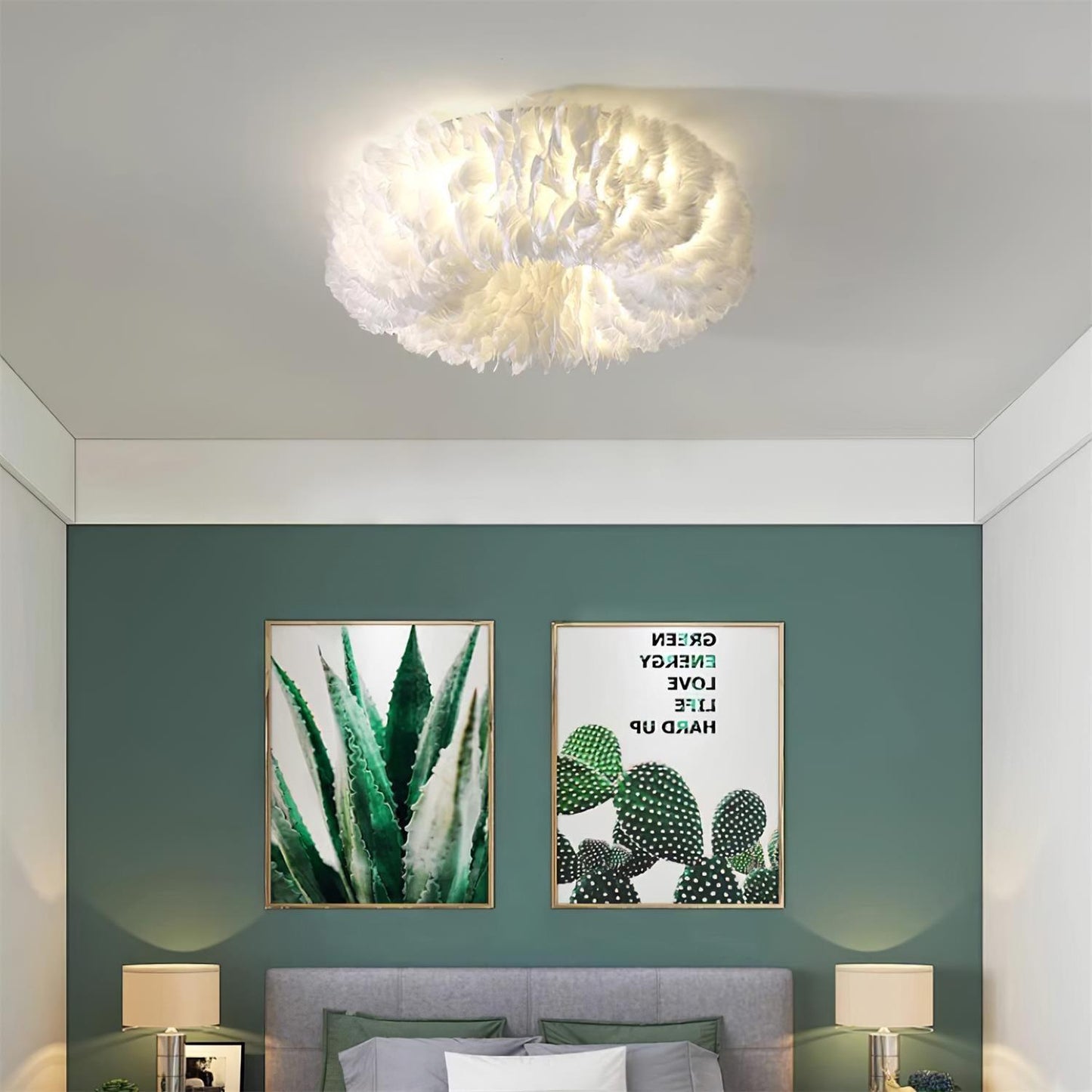 Rora Feather Ceiling Light - Loonglight