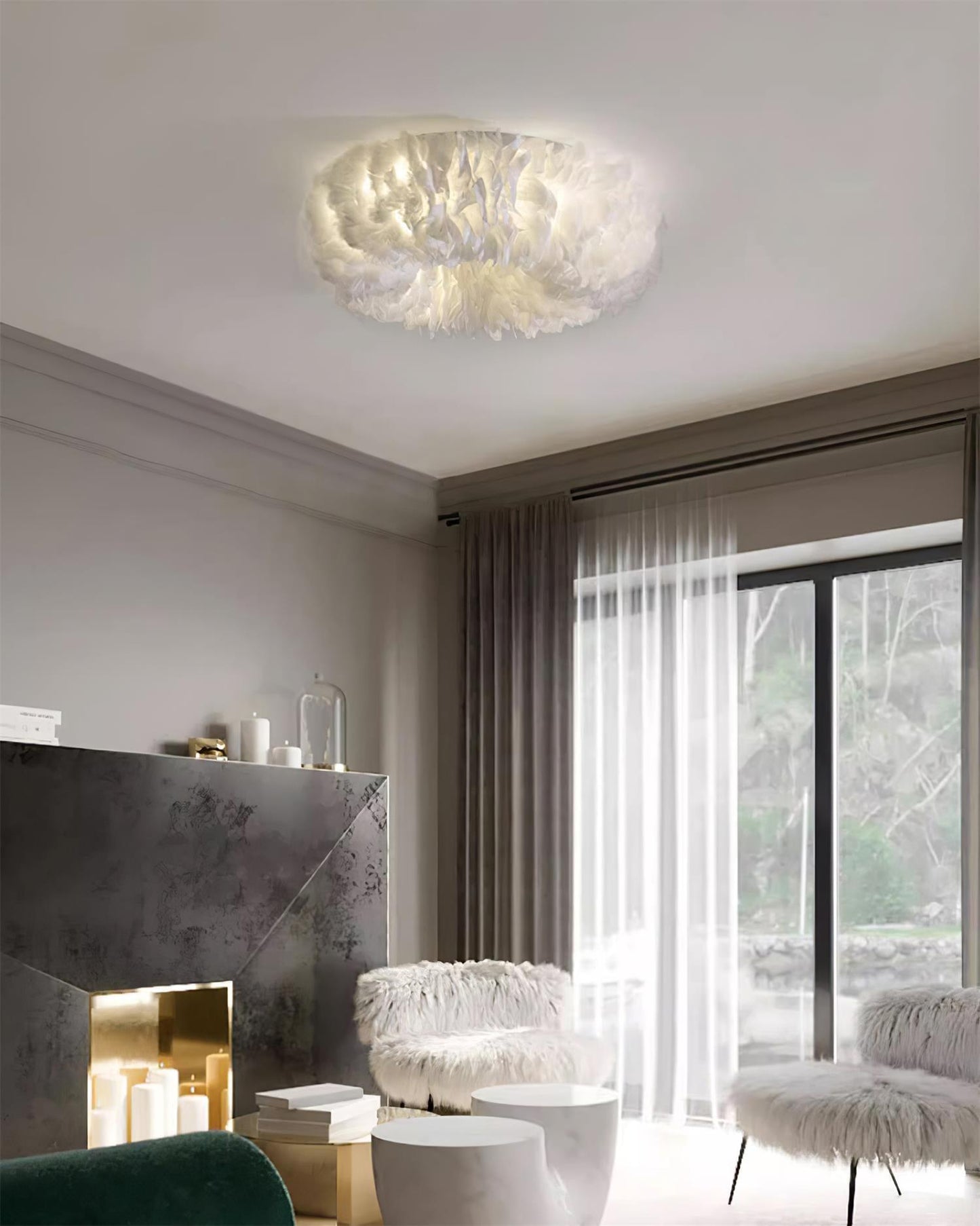 Rora Feather Ceiling Light - Loonglight