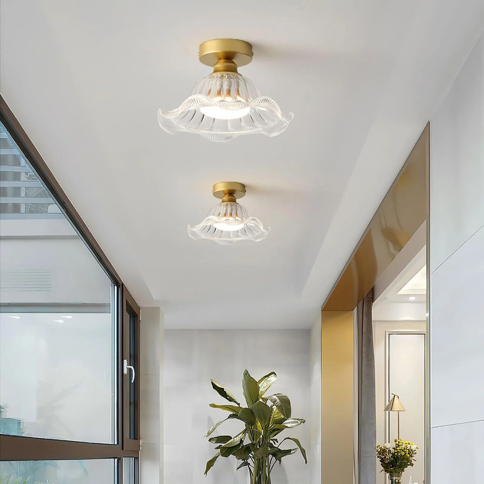 Rosa Glass Ceiling Lamp - Loonglight