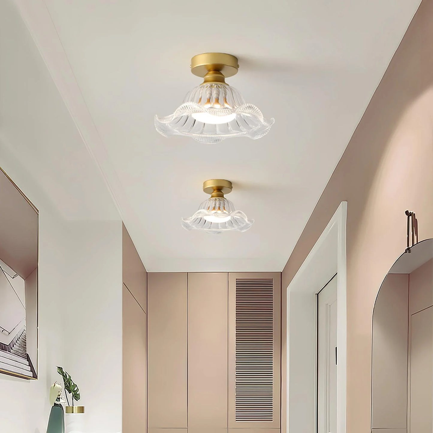 Rosa Glass Ceiling Lamp - Loonglight