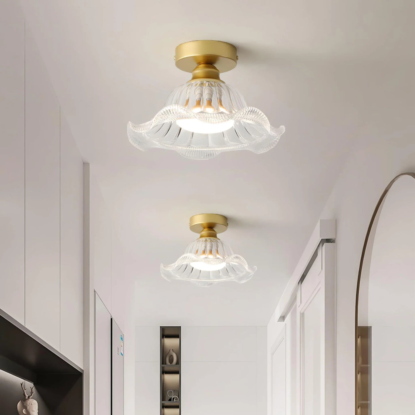 Rosa Glass Ceiling Lamp - Loonglight