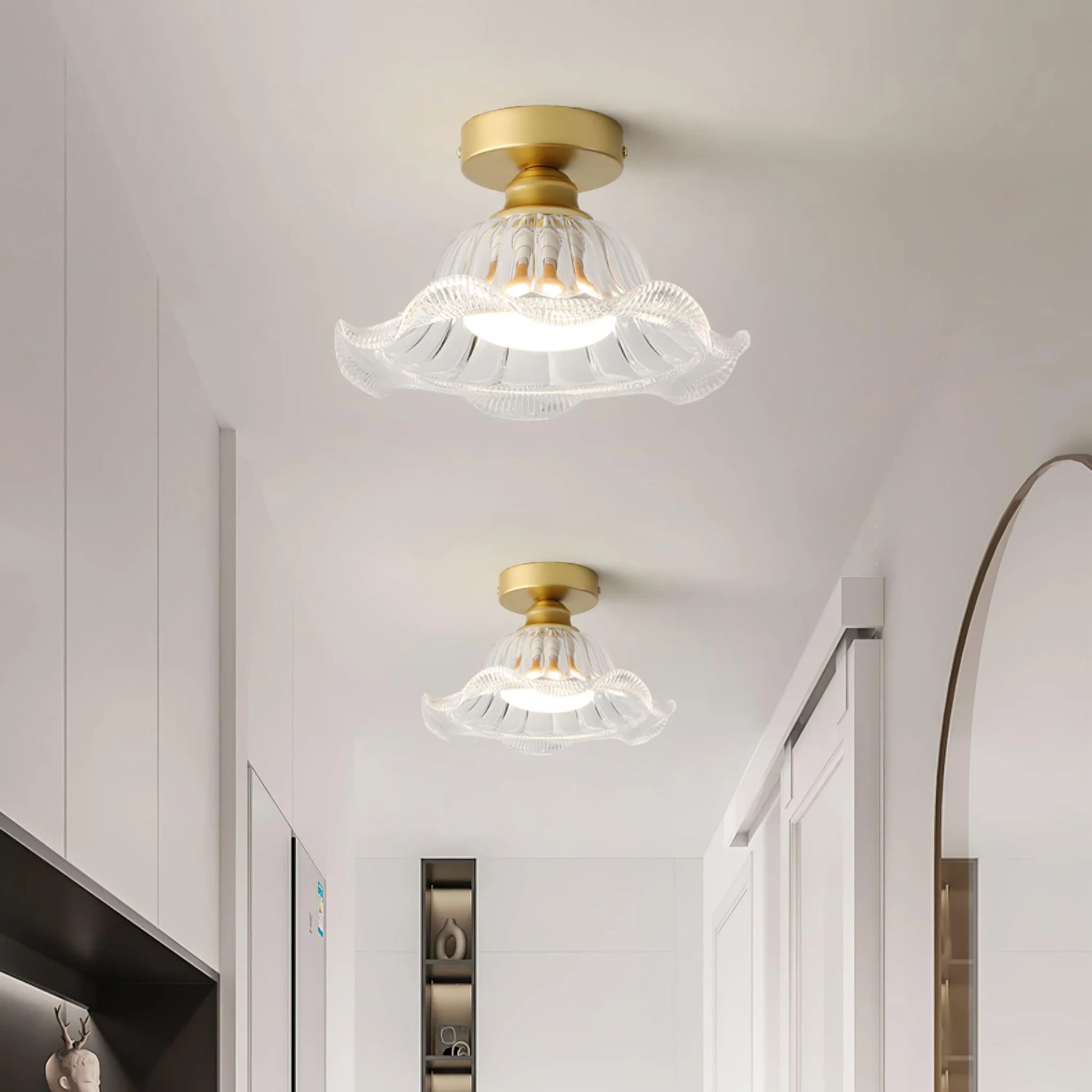 Rosa Glass Ceiling Lamp - Loonglight