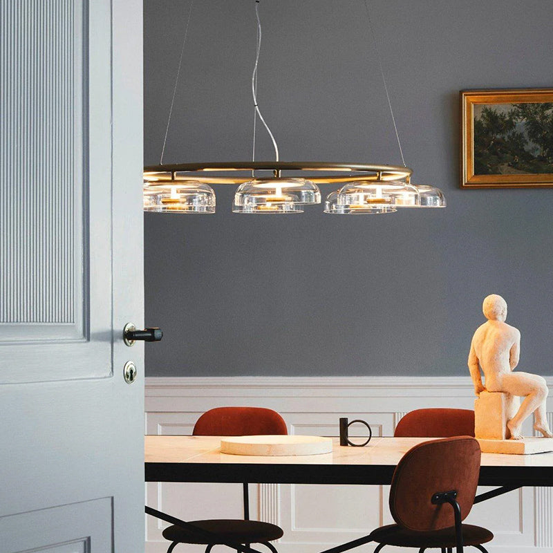 Modern Halo Glass Chandelier - Loonglight