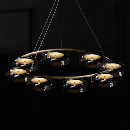 Modern Halo Glass Chandelier - Loonglight