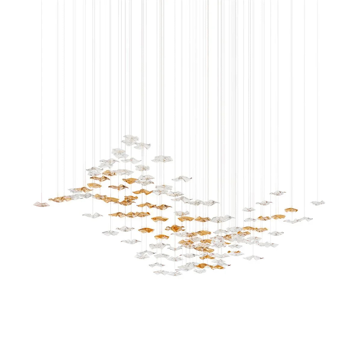 Wave Starry Glass Leaf Chandelier - Loonglight