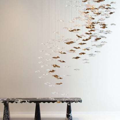 Wave Starry Glass Leaf Chandelier - Loonglight