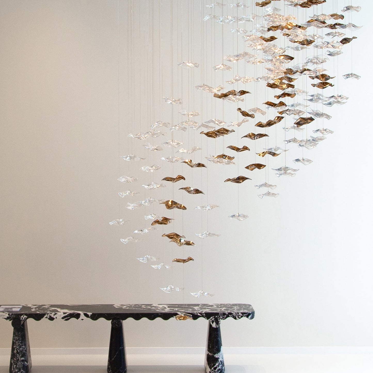Wave Starry Glass Leaf Chandelier - Loonglight