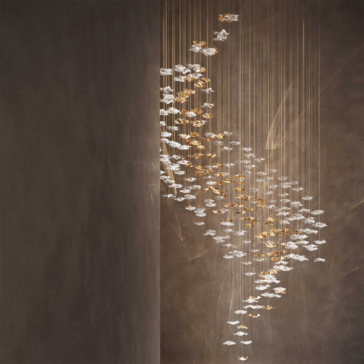 Starry Glass Leaf Chandelier - Loonglight