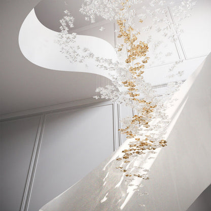 Starry Glass Leaf Chandelier - Loonglight