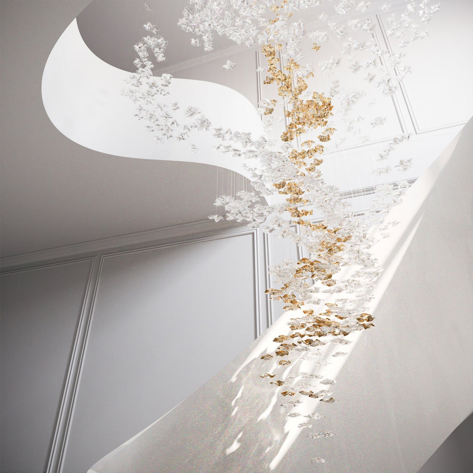 Starry Glass Leaf Chandelier - Loonglight