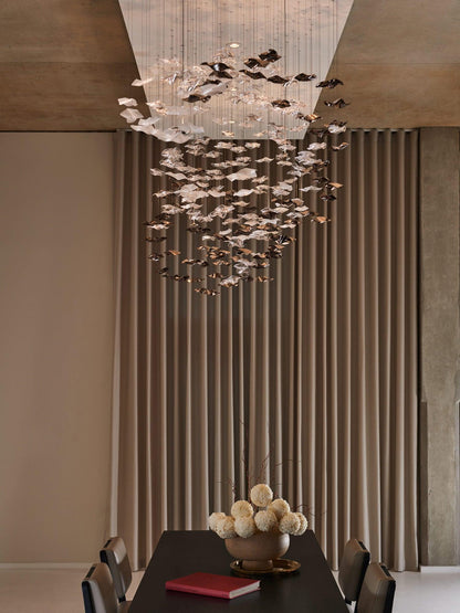Wave Starry Glass Leaf Chandelier - Loonglight