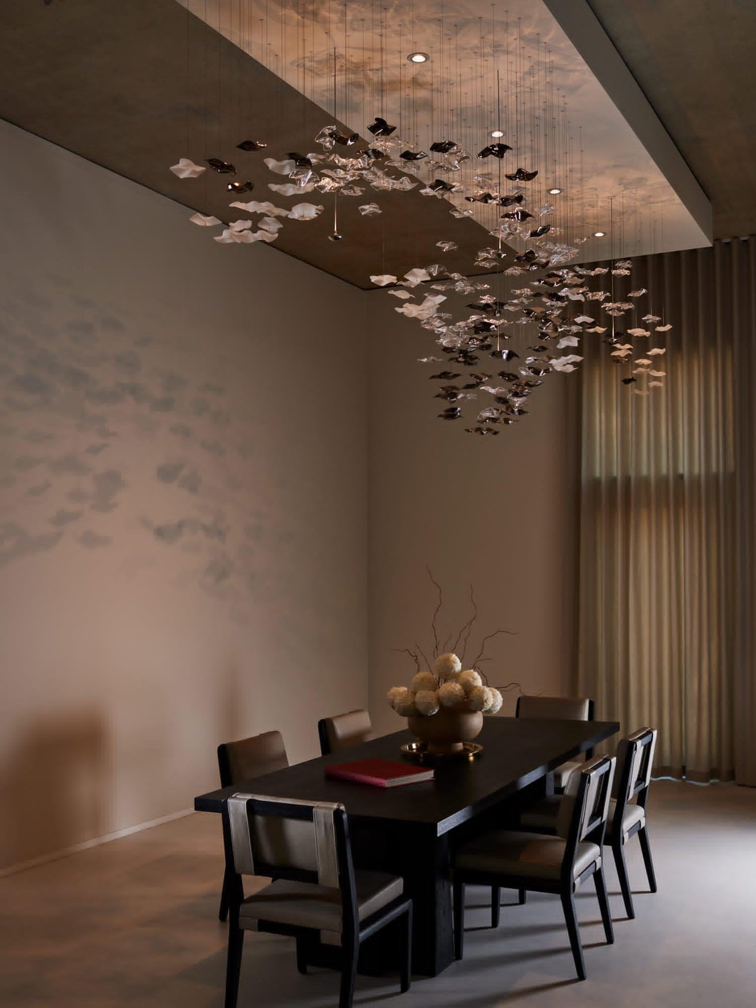 Wave Starry Glass Leaf Chandelier - Loonglight