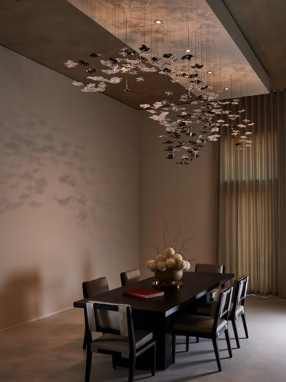 Wave Starry Glass Leaf Chandelier - Loonglight