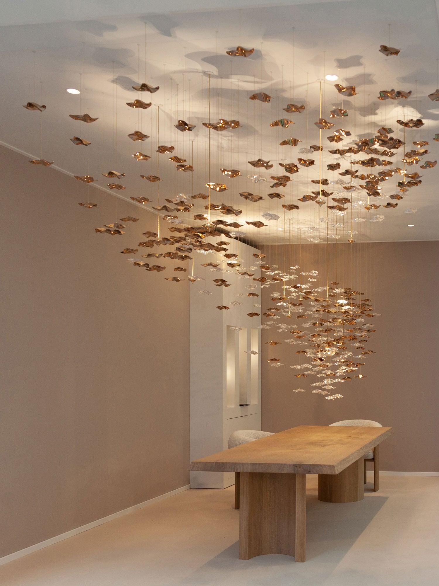 Wave Starry Glass Leaf Chandelier - Loonglight