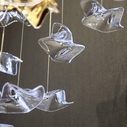 Starry Glass Leaf Chandelier - Loonglight
