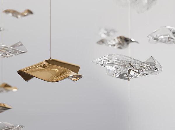 Wave Starry Glass Leaf Chandelier - Loonglight