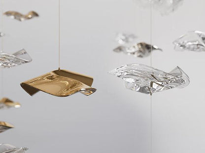 Wave Starry Glass Leaf Chandelier - Loonglight