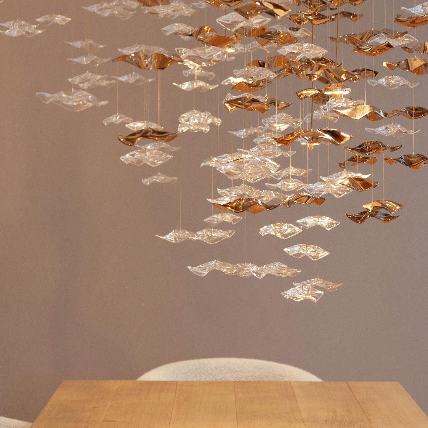 Starry Glass Leaf Chandelier - Loonglight