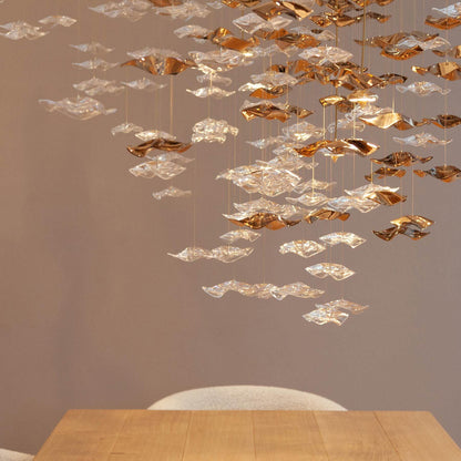 Wave Starry Glass Leaf Chandelier - Loonglight