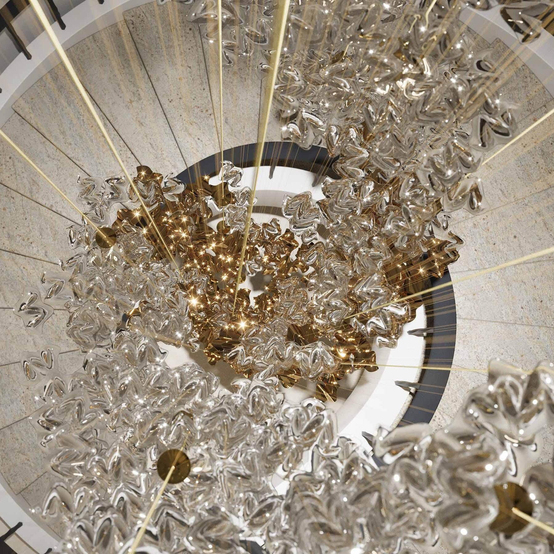 Wave Starry Glass Leaf Chandelier - Loonglight