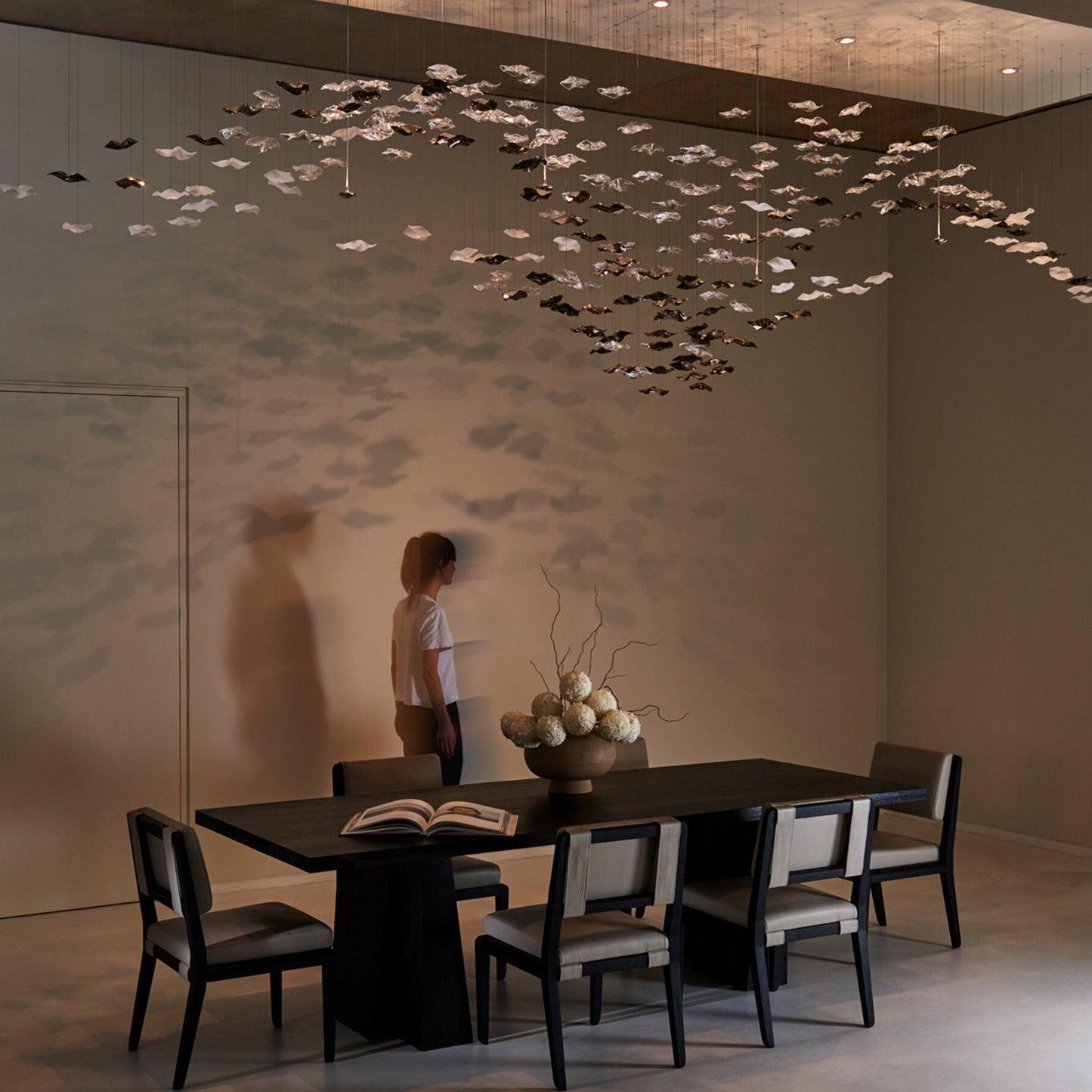 Wave Starry Glass Leaf Chandelier - Loonglight