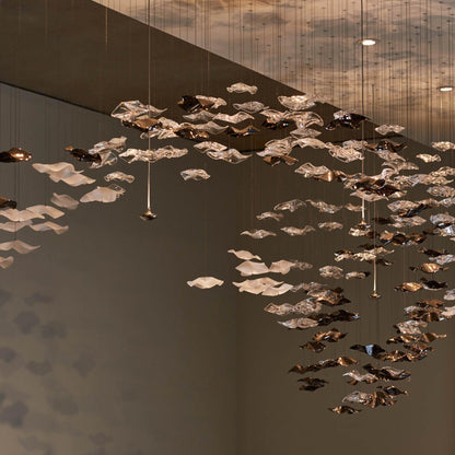 Starry Glass Leaf Chandelier - Loonglight