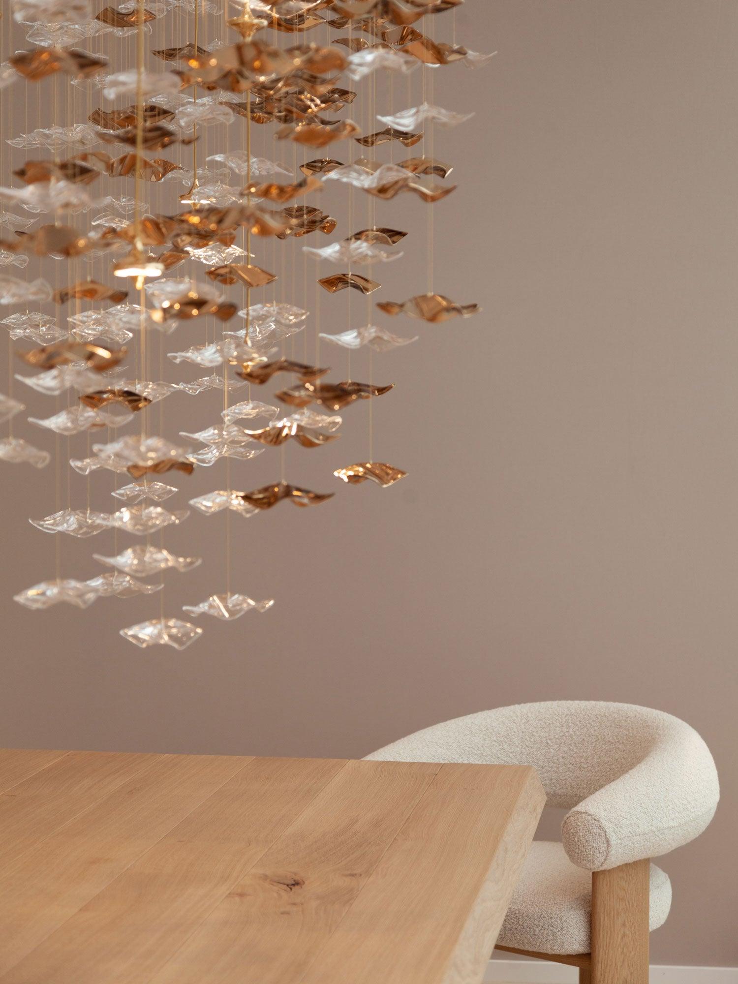 Wave Starry Glass Leaf Chandelier - Loonglight
