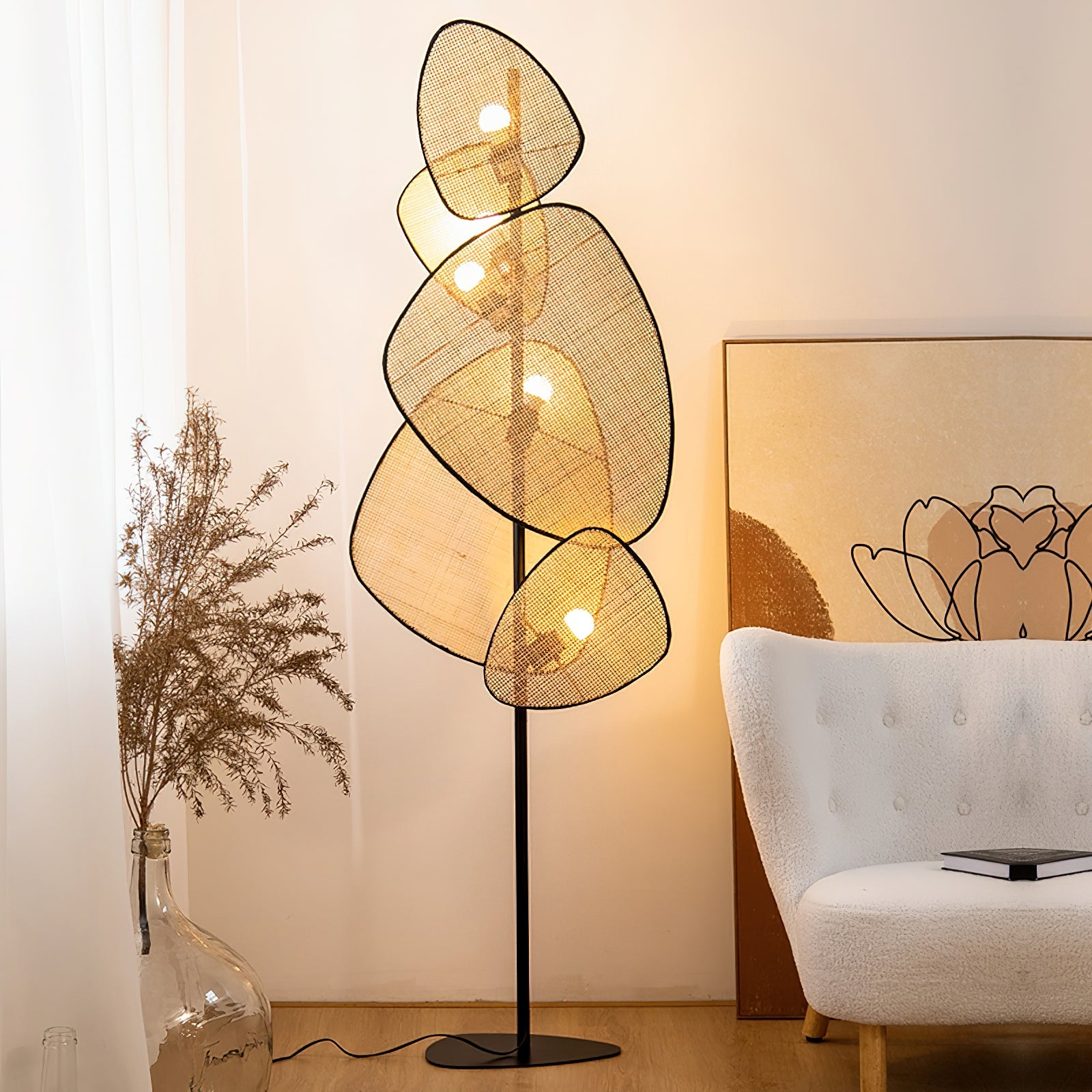 Screen Cannage Floor Lamp - Loonglight