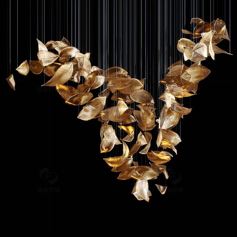 Shake Glass Leaf Chandelier - Loonglight