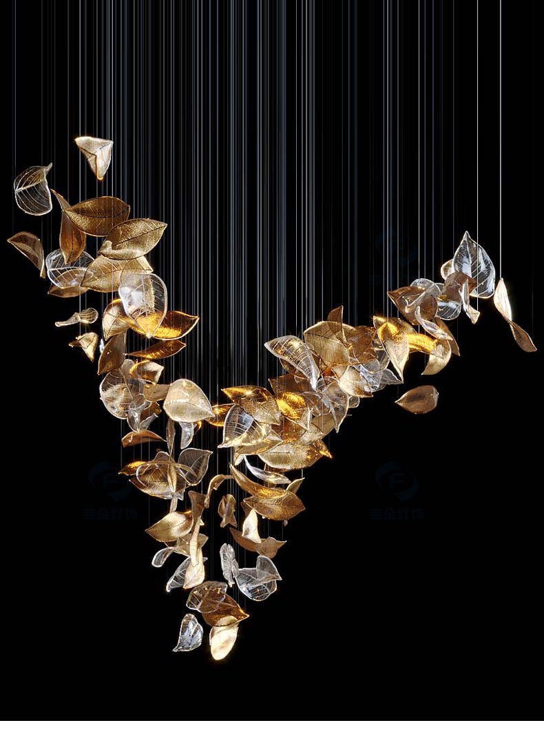 Shake Glass Leaf Chandelier - Loonglight