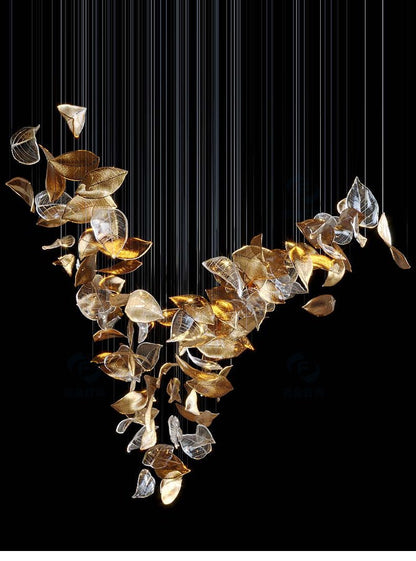 Shake Glass Leaf Chandelier - Loonglight