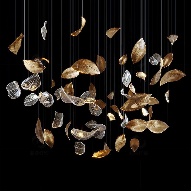 Shake Glass Leaf Chandelier - Loonglight