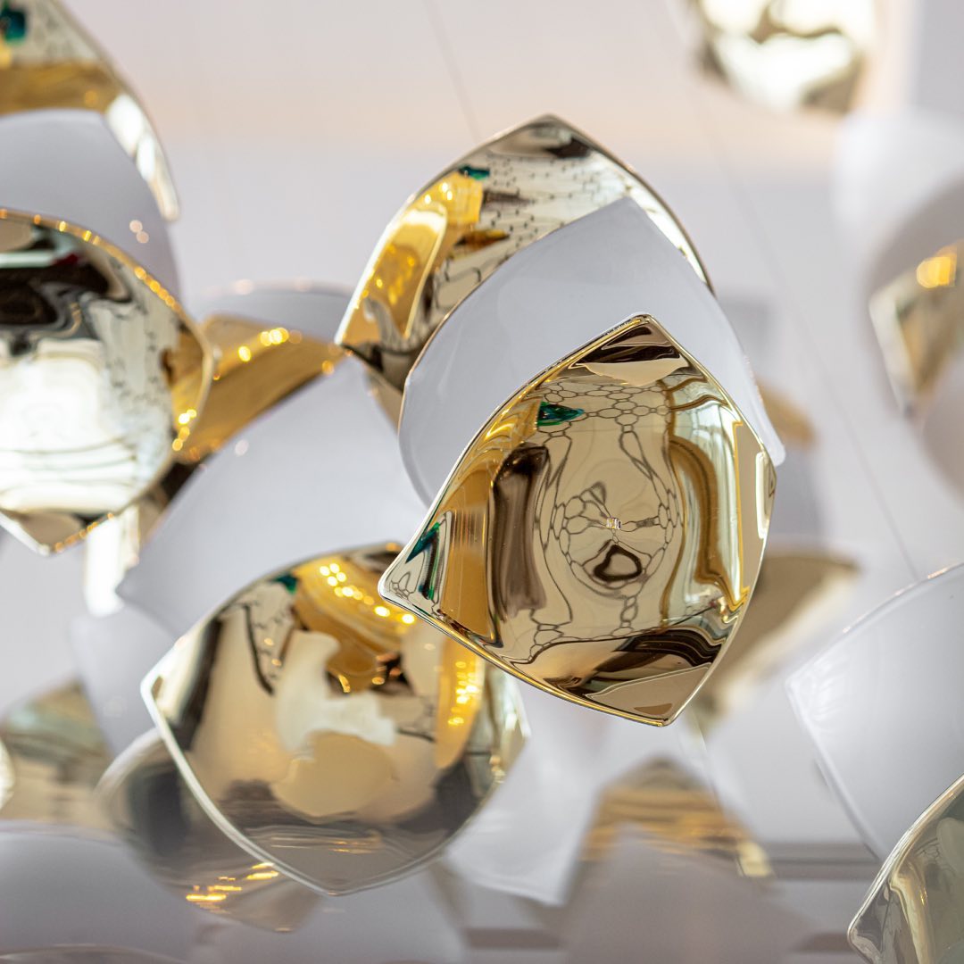 Square Glass Leaf Chandelier - Loonglight