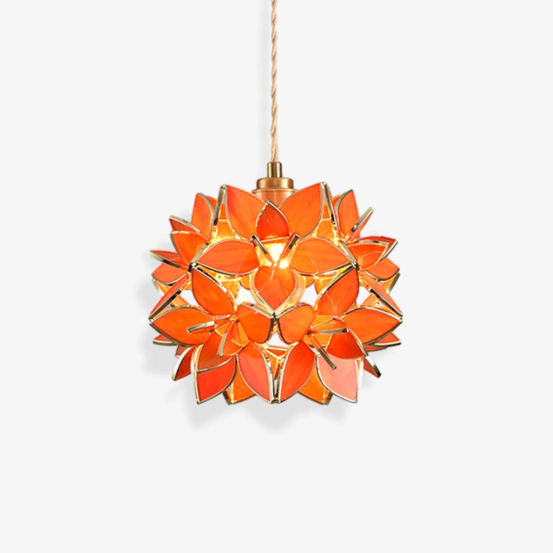 Tiffany Flower Pendant Light Red