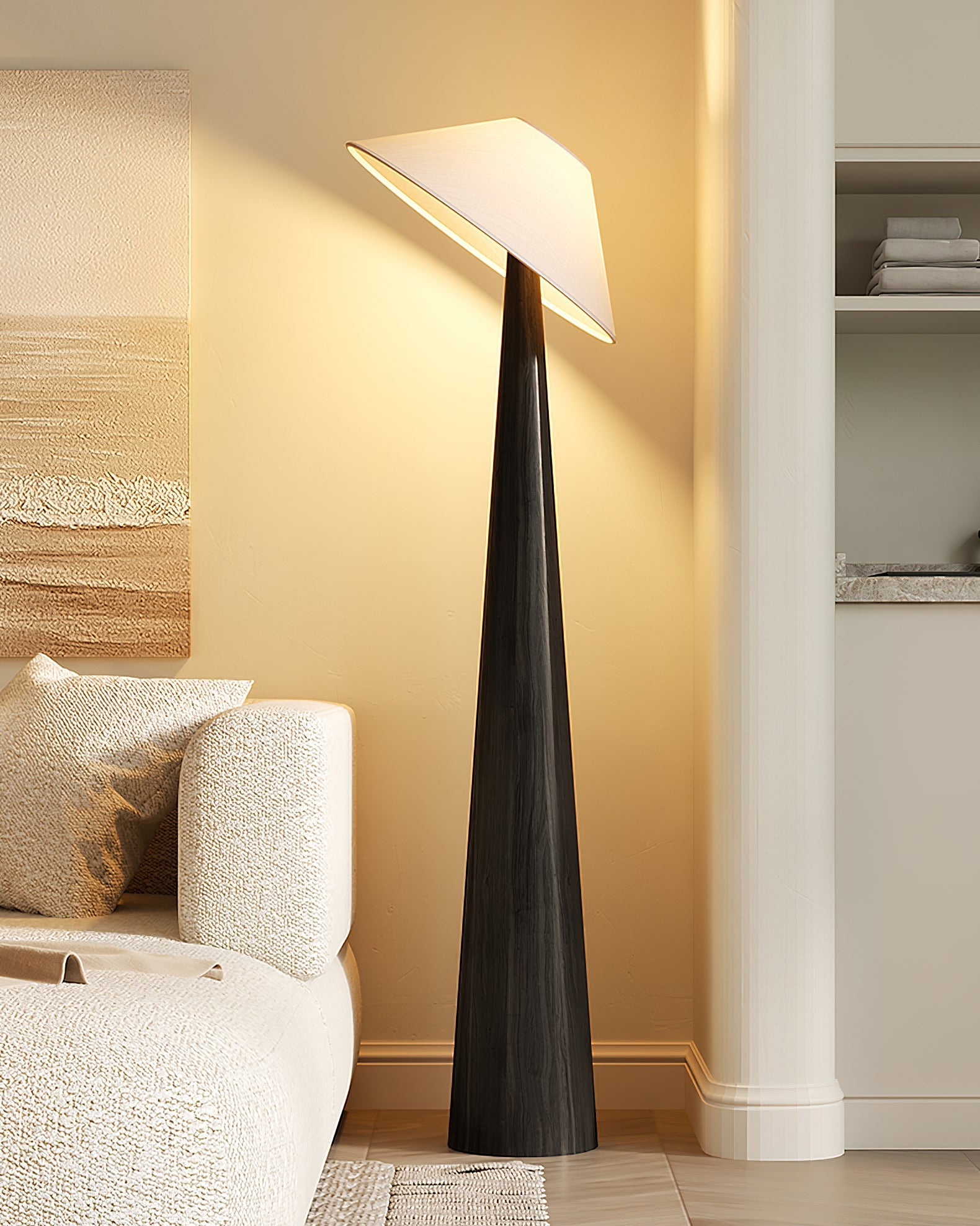 Tilt Hat Wooden Floor Lamp - Loonglight