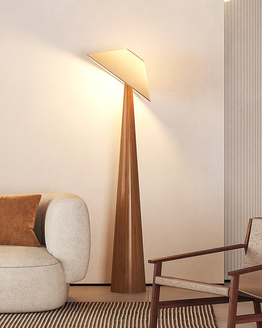 Tilt Hat Wooden Floor Lamp - Loonglight
