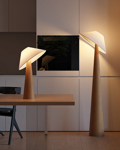 Tilt Hat Wooden Floor Lamp - Loonglight