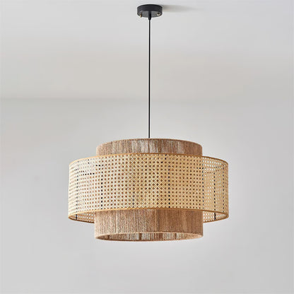 Triela Rattan Drum Pendant Light - Loonglight