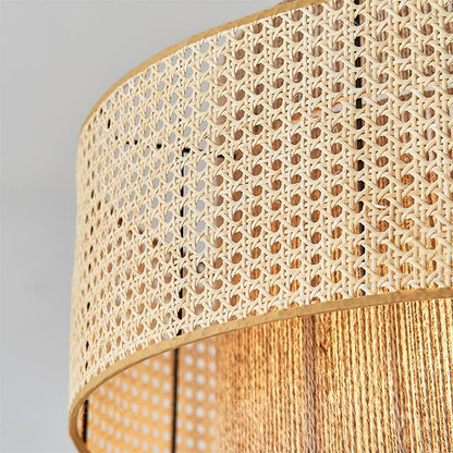 Triela Rattan Drum Pendant Light - Loonglight